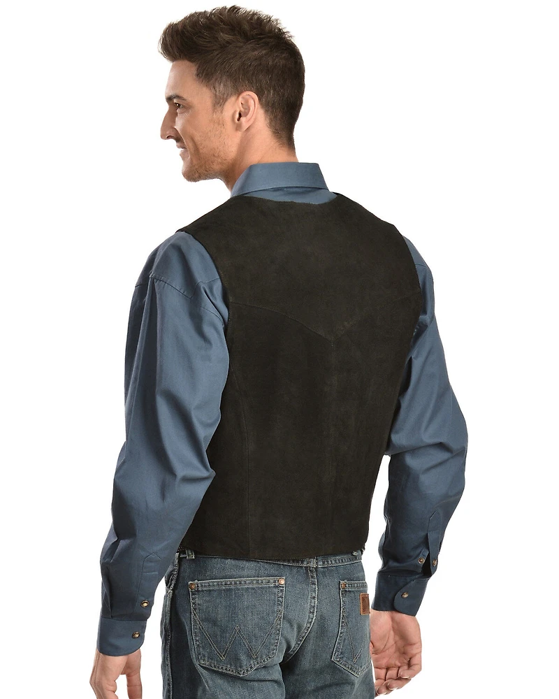 Scully Men's Lambskin Calf Suede Snap Front Vest