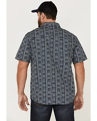 Moonshine Spirit Men's Tikki Pole Southwestern Stripe Short Sleeve Snap Western Shirt