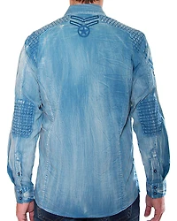 Austin Season Men's Criss-Cross Pattern Long Sleeve Western Shirt