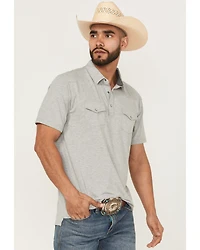 Ariat Men's Retro Solid Short Sleeve Snap Stretch Polo Shirt