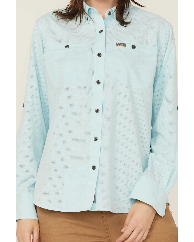 Ariat Women's Rebar Made Tough 360 Long Sleeve Button-Down Work Shirt