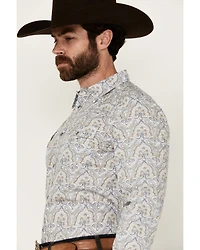 Cody James Men's Railroad Paisley Print Long Sleeve Snap Western Shirt - Big