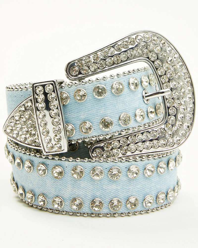 Shyanne Women's Denim Embellished Bling Belt