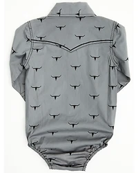 Cowboy Hardware Infant Boys' Skull Scatter Long Sleeve Snap Stretch Onesie