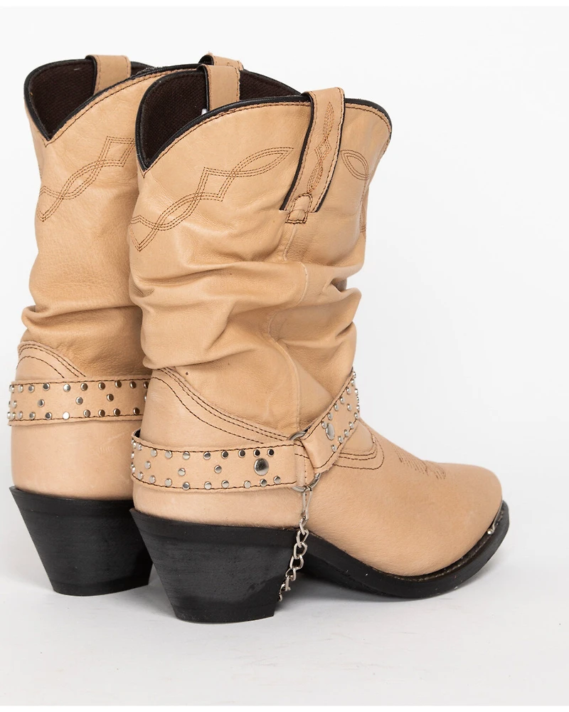 Shyanne Women's Tanya Slouch Harness Fashion Boots - Round Toe