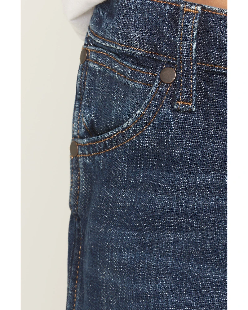 Wrangler Retro Little Boys' Jackson Hole Dark Wash Relaxed Bootcut Stretch Denim Jeans