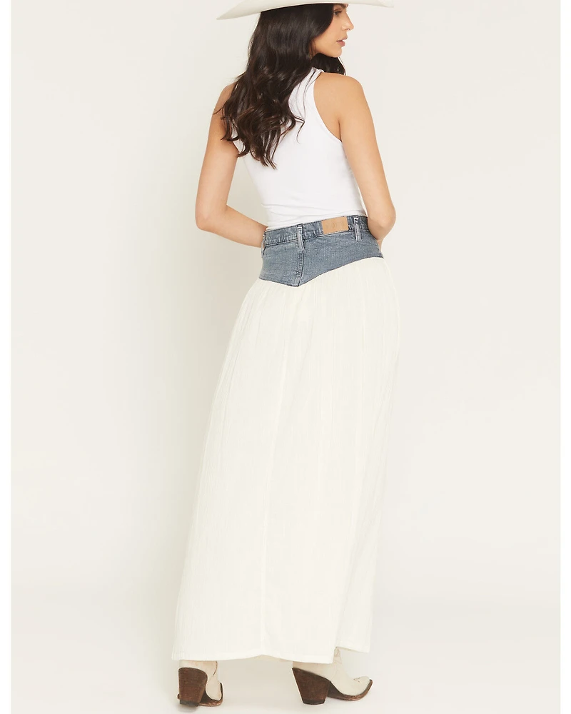 Show Me Your Mumu Women's Joni Denim Waistband Maxi Skirt