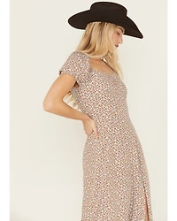 Idyllwind Women's Beth Ditsy Print Puff Sleeve Midi Dress