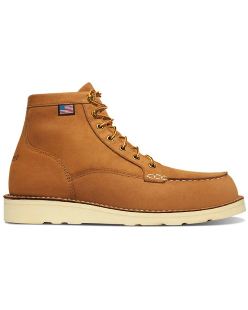 Danner Men's 6" Bull Run Nutbuck Work Boot - Moc Toe