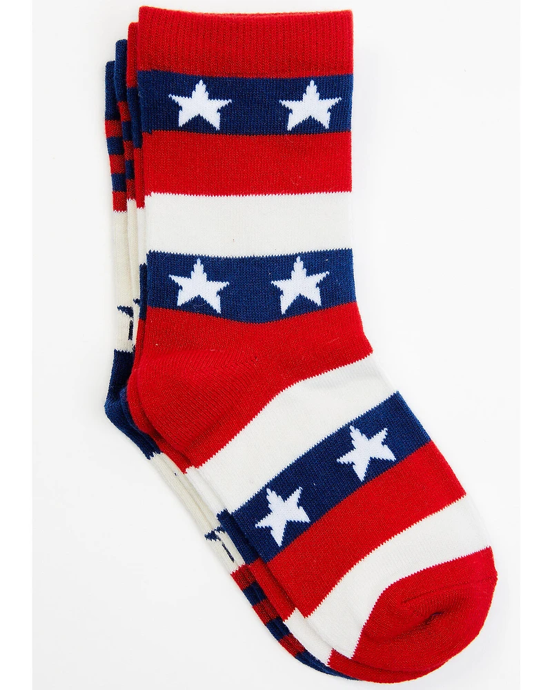 RANK 45® Girls' Stars & Stripes Crew Socks - 2-Pack