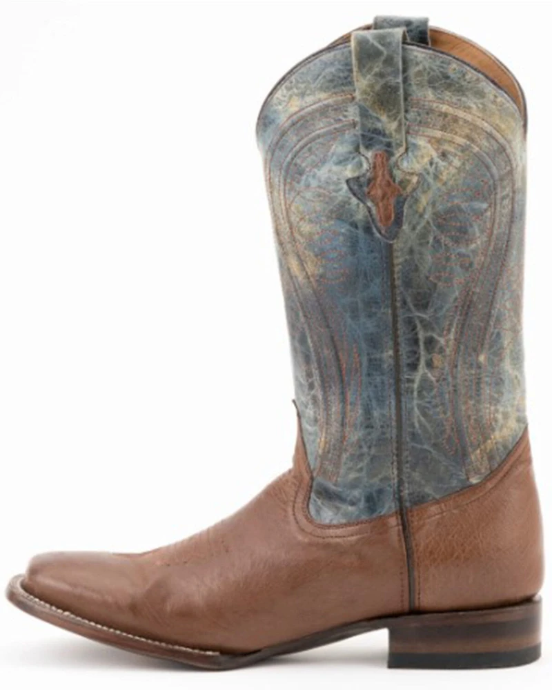 Ferrini Men's Smooth Quill Ostrich Exotic Boots - Broad Square Toe