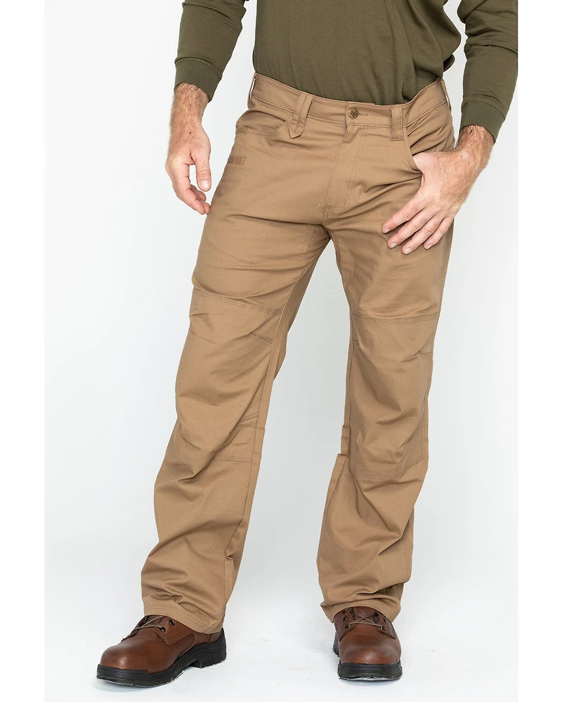 Hawx Men's Brown Stretch Ripstop Utility Work Pants - Big