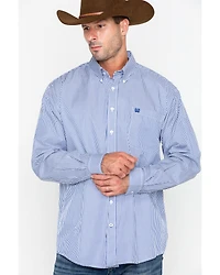 Cinch Men's Tencel Mini Stripe Long Sleeve Button-Down Western Shirt