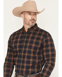 Cody James Men's Rodeo Frontier Plaid Print Long Sleeve Button-Down Stretch Western Shirt