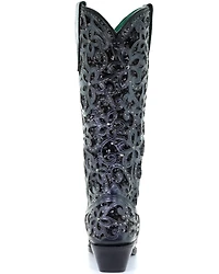 Corral Women's Floral Inlay Western Boots - Snip Toe