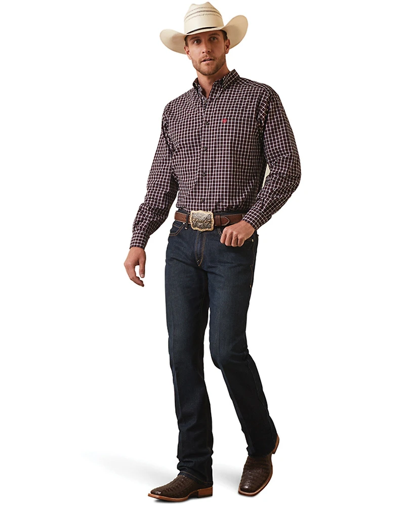 Ariat Men's Pro Series Immanuel Plaid Print Fitted Long Sleeve Button-Down Western Shirt