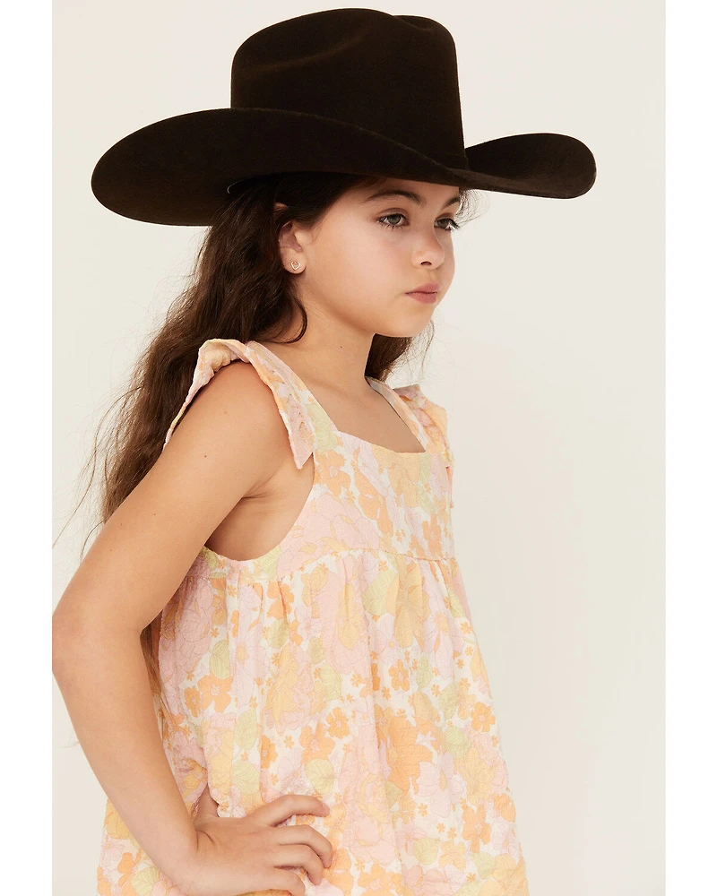 Hayden LA Girls' Pale Print Ruffle Sleeve Top