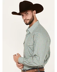 Roper Men's Amarillo Geo Print Long Sleeve Pearl Snap Western Shirt