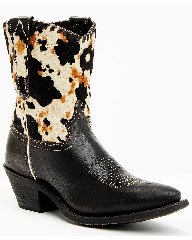 Laredo Women's Carleigh Hair On Hide Western Fashion Booties - Snip Toe