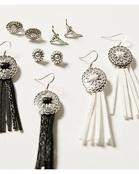 Idyllwind Women's 5-piece Silver Concho & Tassel Decatur Earrings Set