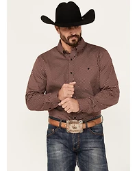 RANK 45® Men's Thorn Geo Print Long Sleeve Button-Down Stretch Western Shirt