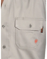 Ariat Men's Woven Solid Print Fire Resistant Work Shirt