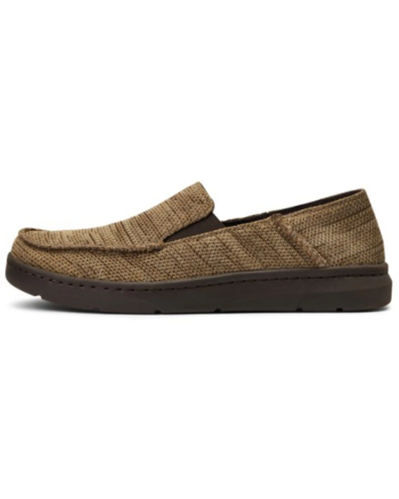 Ariat Men's Heather Tan Hilo 360 Canvas Slip-On Casual Shoe - Moc Toe