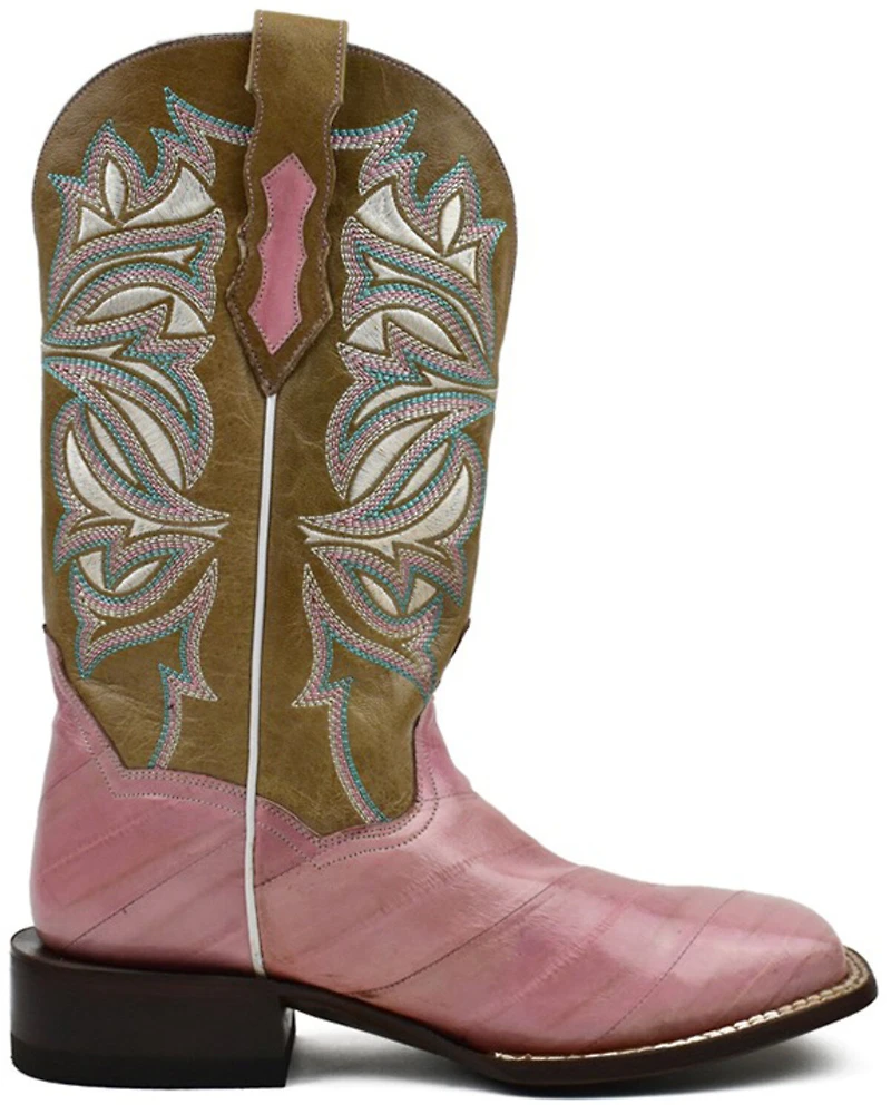 Dan Post Women's Eel Exotic Western Boots - Broad Square Toe
