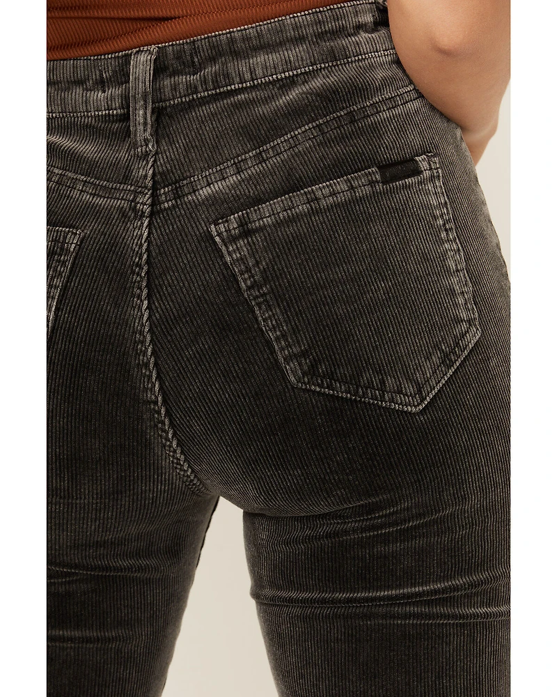 Rock & Roll Denim Women's High Rise Corduroy Bargain Modest Bootcut Stretch Jeans