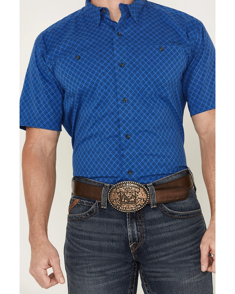 Ariat Men's 360 Medallion Print Short Sleeve Button-Down Performance Western Shirt