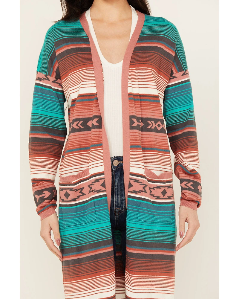 Wrangler Women's Serape Striped Long Sleeve Duster