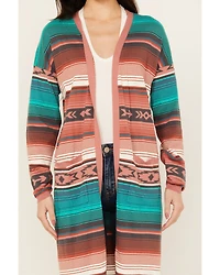 Wrangler Women's Serape Striped Long Sleeve Duster