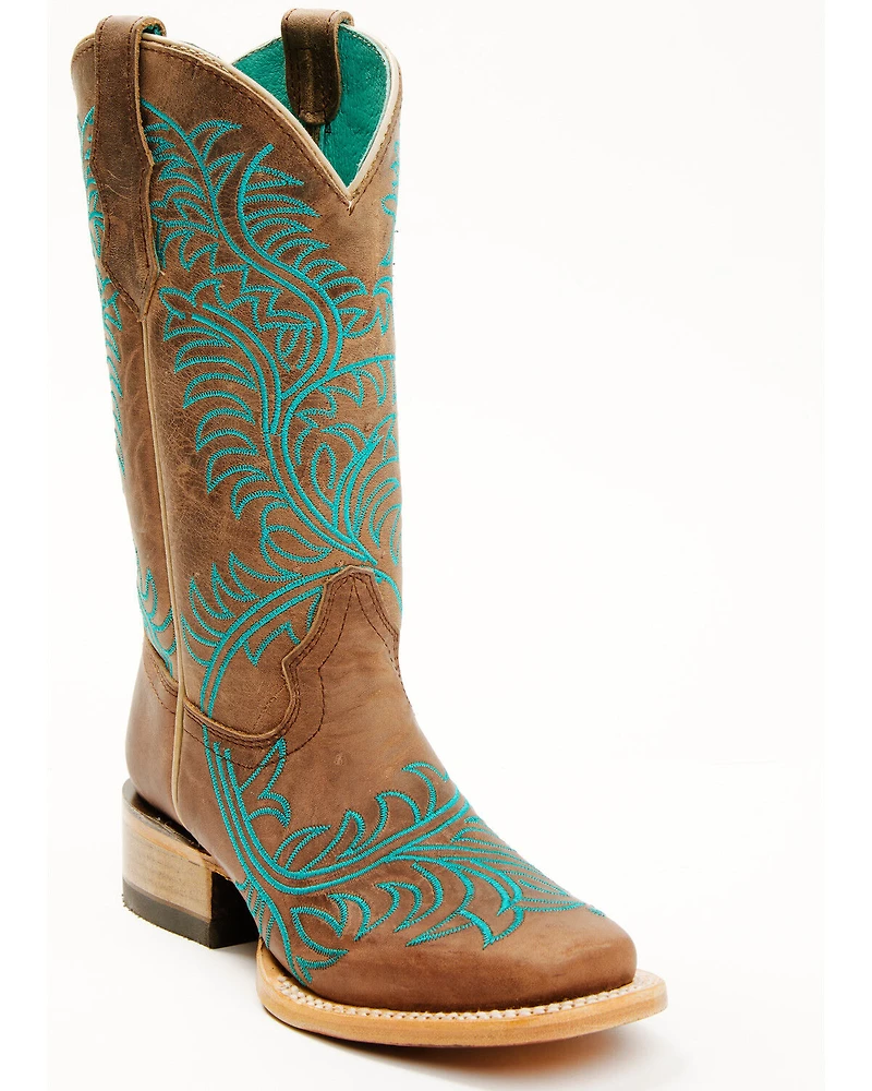 Corral Girls' Embroidered Western Boots - Broad Square Toe