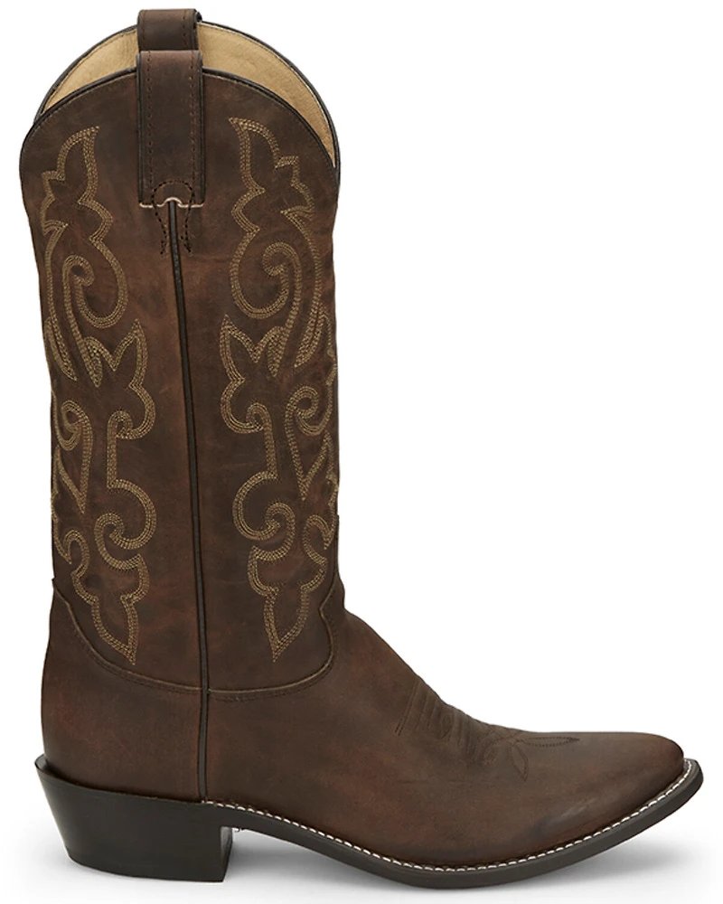 Justin Men's Leather Western Boots - Round Toe