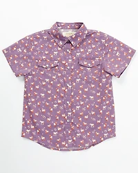Shyanne Toddler Girls' Printed Short Sleeve Snap Western Stretch Shirt