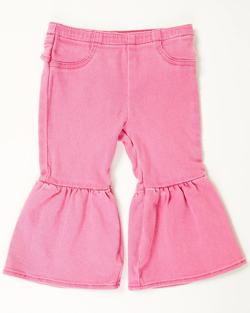 Wrangler Infant Girls' Ruffle Flare Pants