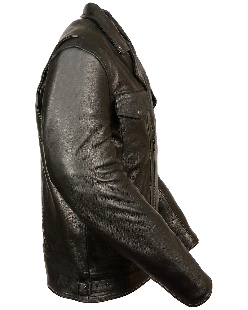 Milwaukee Leather Men's Utility Pocket Motorcycle Jacket - 4X
