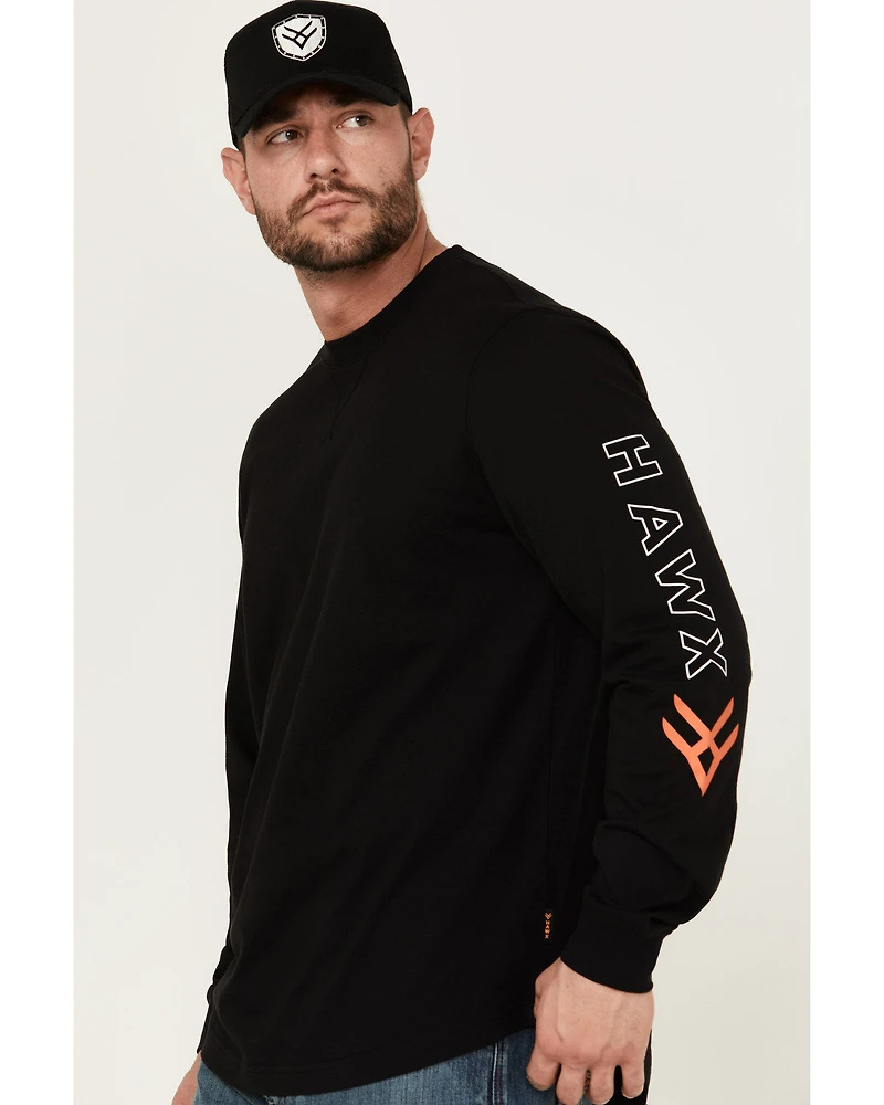 Hawx Men's Logo Long Sleeve Knit Work T-Shirt - Big