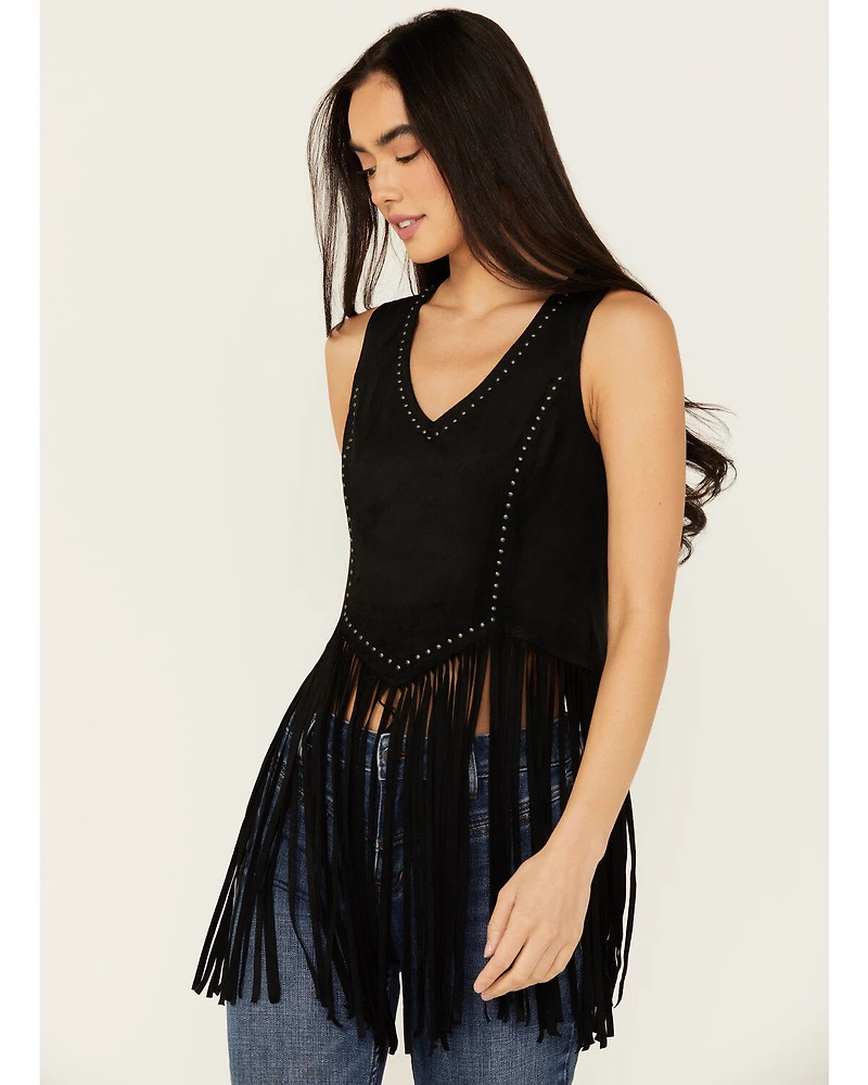 Idyllwind Women's Monticello Fringe Faux Suede Studded Tank