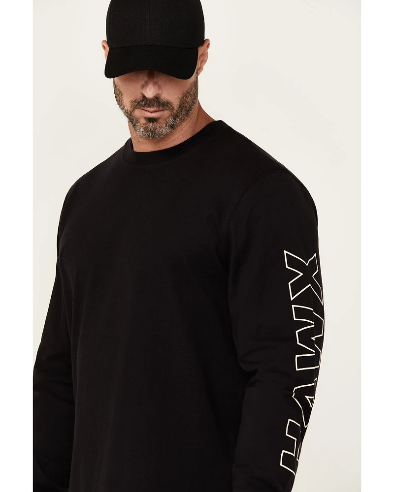 Hawx Men's X Long Sleeve Graphic Work T-Shirt