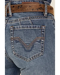 Rock & Roll Denim Women's Medium Wash High Rise Trouser Stretch Jeans