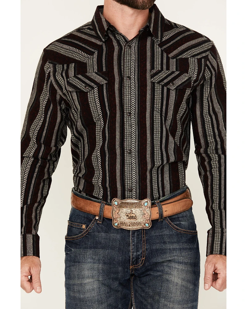 Cody James Men's Caspian Serape Striped Long Sleeve Snap Western Shirt - Tall