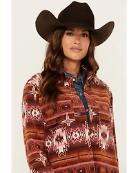 Shyanne Women's Southwestern Striped Print Corduroy Barn Shacket