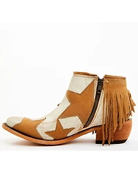 Caborca Silver by Liberty Black Women's Sybil Star Fringe Booties - Round Toe