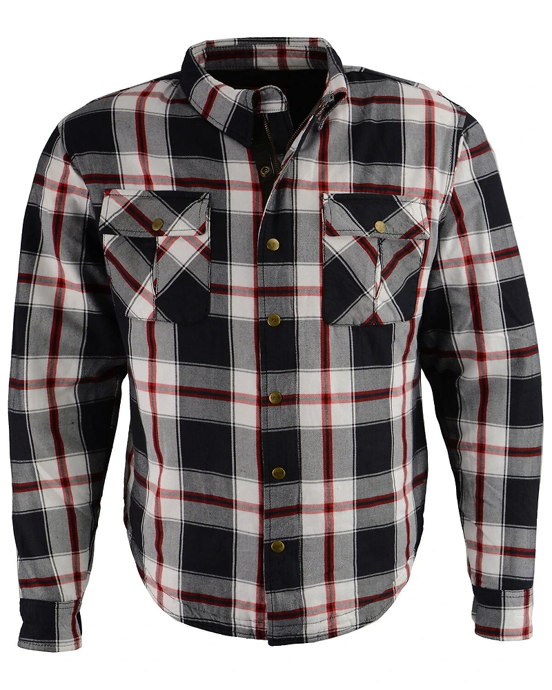Milwaukee Performance Men's Aramid Reinforced Plaid Flannel Biker Shirt - Big & Tall