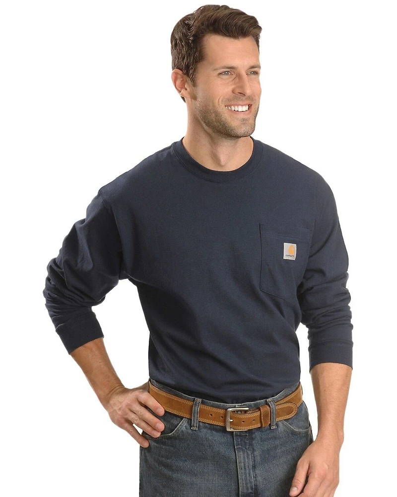 Carhartt Men's Loose Fit Heavyweight Long Sleeve Logo Pocket Work T-Shirt