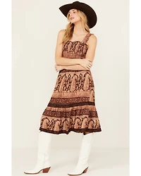 Shyanne Women's Challis Printed Midi Dress