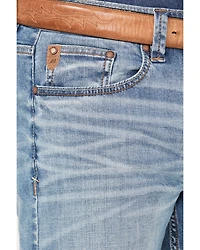 Moonshine Spirit Men's Legend Wash Decker Slim Straight Stretch Denim Jeans