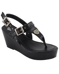 Milwaukee Leather Women's Buckle Strap Wedge Sandals