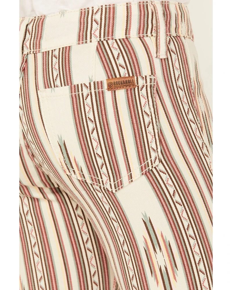 Rock & Roll Denim Girls' Southwestern Striped Flare Stretch Jeans